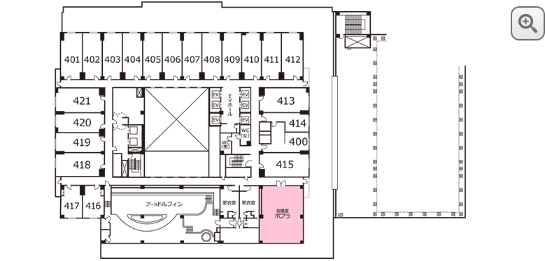 4F 宴会場平面図