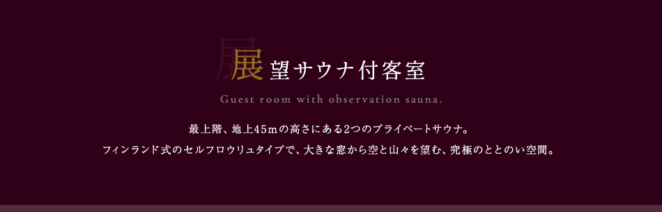 展望サウナ付客室