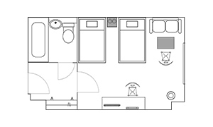 ツインルーム間取図